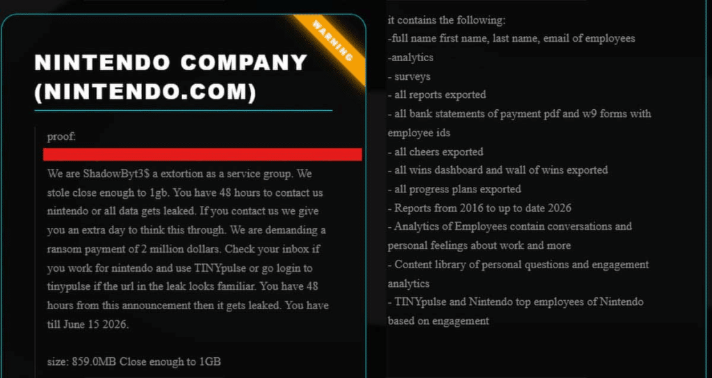 El grupo de hackers SHADOWBYT3$ logró hacerse con unos 859 MB de datos procedentes de TINYpulse