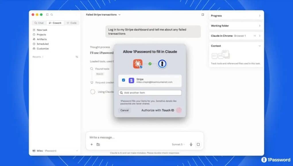 Ahora Puedes Darle a Claude tus Credenciales de 1Password para Iniciar Sesión por Ti Ahora Puedes Darle a Claude tus Credenciales de 1Password para Iniciar Sesión por Ti