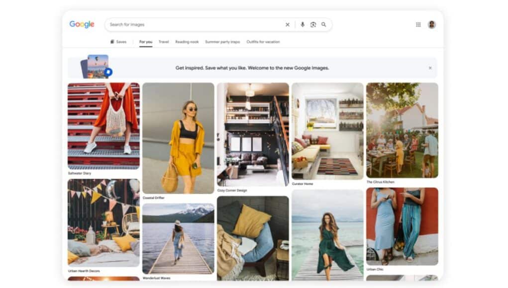 Google Images se Rediseña Tipo Pinterest para Descubrir y Dibujar Imágenes con NanoBanana Google Images se Rediseña Tipo Pinterest para Descubrir y Dibujar Imágenes con NanoBanana