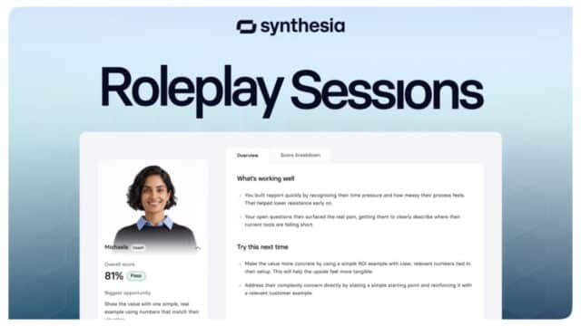 Synthesia Impulsa Formación con IA Gracias a su Herramienta de Vídeos Coaching y Roleplay Synthesia Impulsa Formación con IA Gracias a su Herramienta de Vídeos Coaching y Roleplay