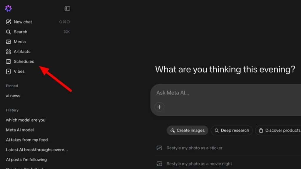 Tareas Programadas Meta AI