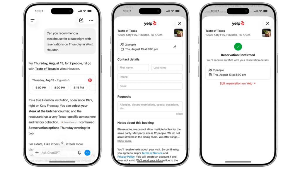 Yelp en ChatGPT