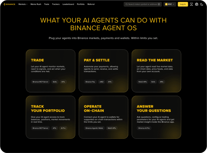 Agent OS conecta aplicaciones externas con la infraestructura financiera de Binance