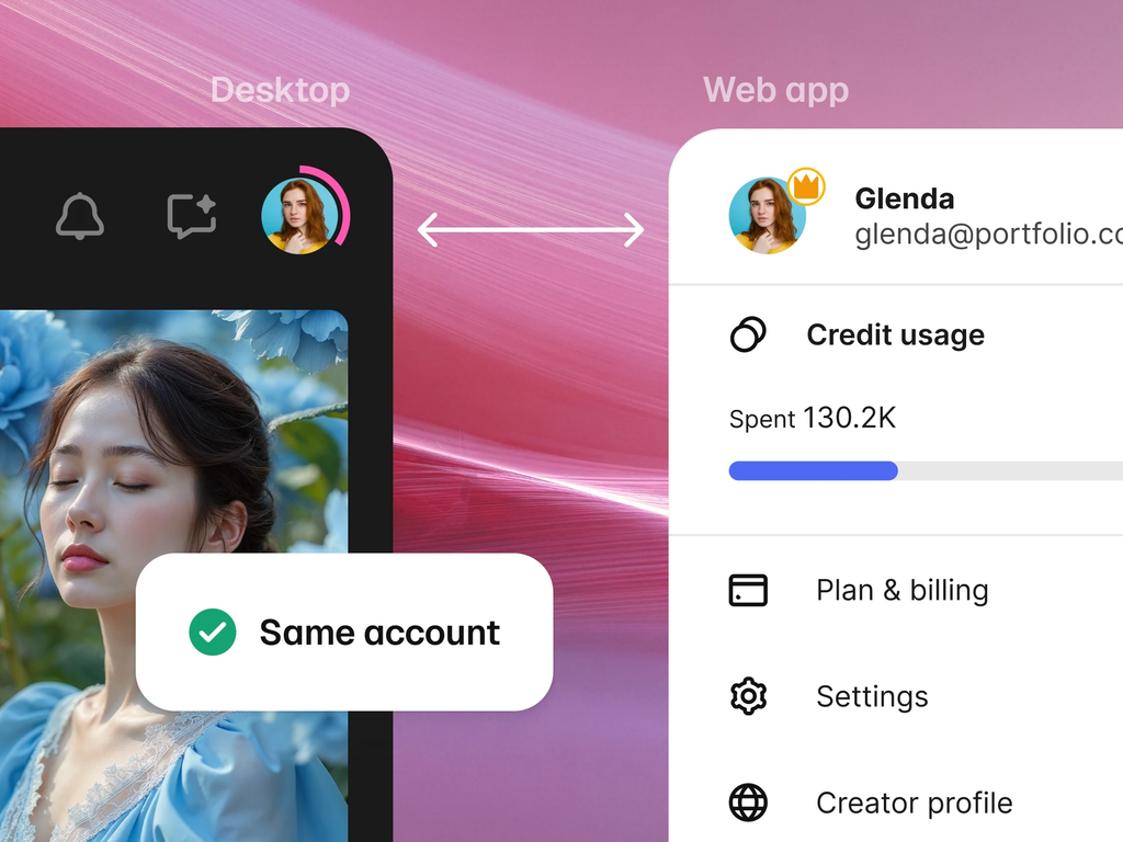 Podrás acceder con su cuenta actual y conservar sus herramientas, creaciones y espacios de trabajo