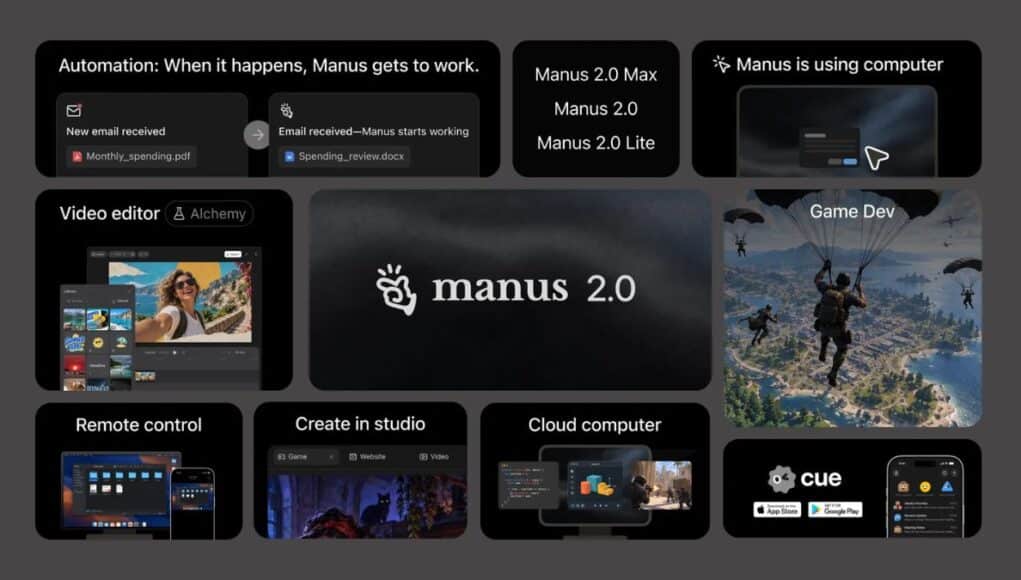 Manus 2.0 Llega con Studio, Cloud Computer y Cue para Agentes IA Manus 2.0 Llega con Studio, Cloud Computer y Cue para Agentes de IA
