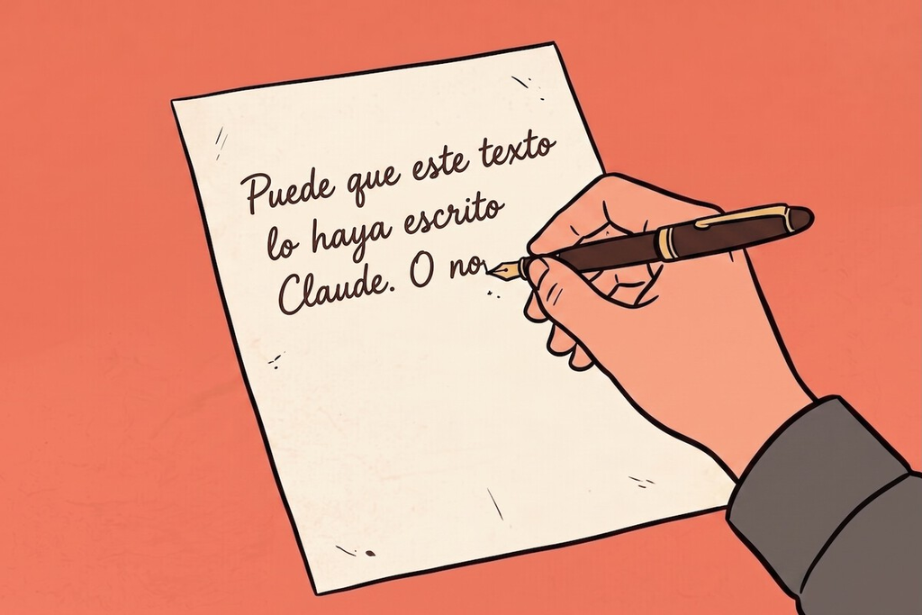 El “hilo” no aparece visible debajo del texto: queda integrado en la forma en que Claude genera las palabras