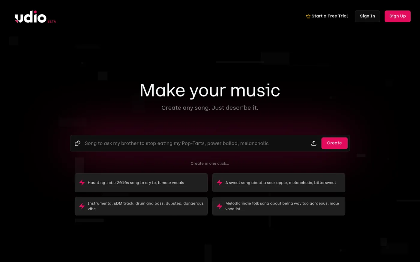 Crear canciones con IA en Udio, alternativa a Suno