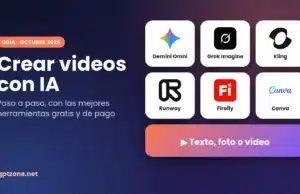 Crear videos con IA: guía paso a paso y las mejores herramientas (gratis y de pago) Crear videos con IA: logos de Gemini Omni, Grok Imagine, Kling, Runway, Adobe Firefly y Canva