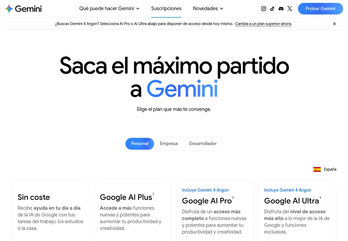 Planes de Gemini en España: gratis, Google AI Plus, Pro y Ultra