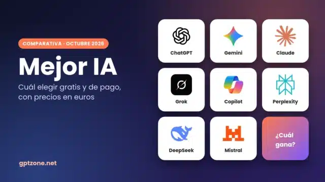 Mejor IA: logos de ChatGPT, Gemini, Claude, Grok, Copilot, Perplexity, DeepSeek y Mistral en una comparativa